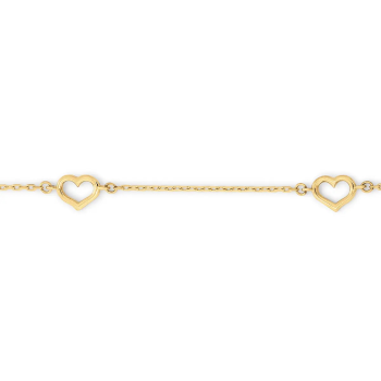 14krt gouden armband met hartjes 18,5cm - 620263
