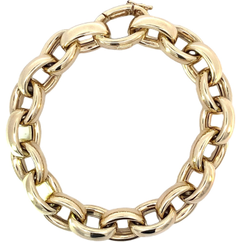 Monzario 14krt gouden armband ovaal jasseron 20cm 12mm - 620324
