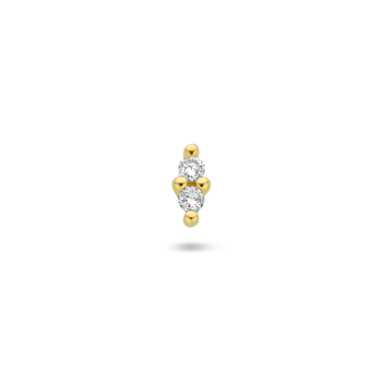 14krt gouden oorknop diamant 0.02ct H P per stuk - 620348