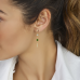 14krt gouden oorhangers blauw en groen kwartsiet 46mm - 620356