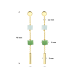 14krt gouden oorhangers blauw en groen kwartsiet 46mm - 620356