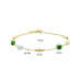 14krt gouden armband blauw en groen kwartsiet 19cm - 620357