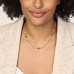 14krt gouden collier blauw en groen kwartsiet 45cm - 620358
