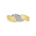 14krt bicolor gouden ring poli/mat diamant 0.08ct H SI - 620360