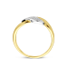 14krt bicolor gouden ring poli/mat diamant 0.08ct H SI - 620360