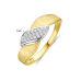 14krt bicolor gouden ring poli/mat diamant 0.08ct H SI - 620360