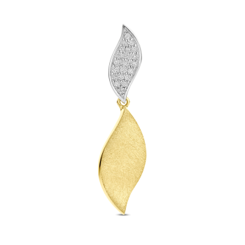 14krt gouden hanger poli/mat diamant 0.09ct H SI 31 mm - 620361