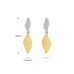 14krt bicolor gouden oorhangers poli/mat diamant 0.06ct (2x 0.03ct) H SI 24 mm - 620362