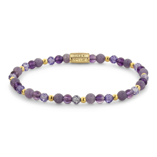 Rebel & Rose Jewelry Bracelet Stones Only - Purple Glam Rocks Party - 4mm 40174-G - 620423