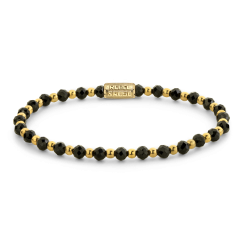 Rebel & Rose Jewelry Bracelet Stones Only - Mix Black Glam Rocks Yellowgold - 4mm 40175-G - 620424