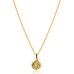 ZINZI zilveren collier met zon hanger, bezet met witte zirkonia  42-45cm verguld  ZIC2741 - 620483