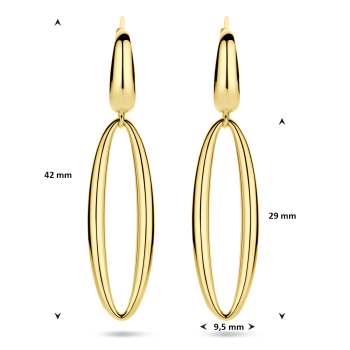 14krt gouden oorhangers schakel 42 mm - 620504