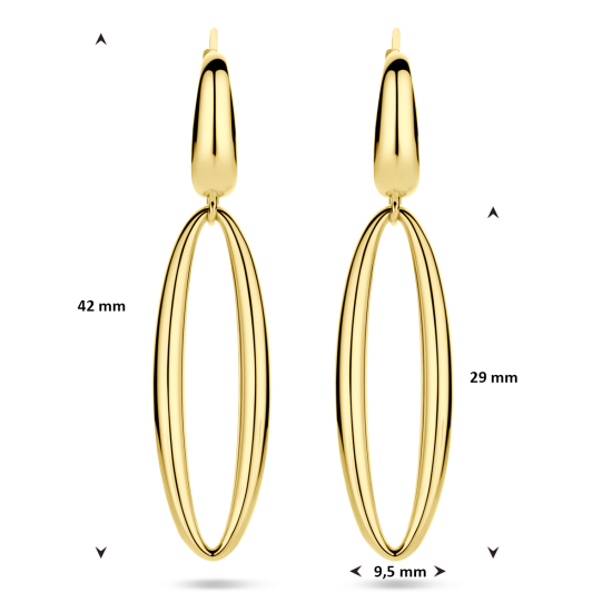 14krt gouden oorhangers schakel 42 mm - 620504
