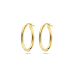14krt gouden oorbellen met zilveren kern ronde buis 23x2mm - 620505