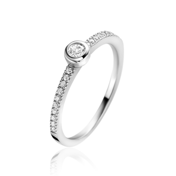 ZINZI zilveren aanschuifring bezet met witte zirconia's ZIR2422 - 620555
