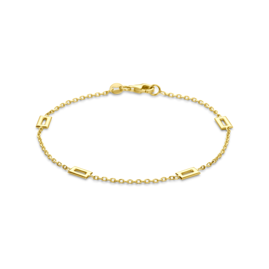 14krt gouden armband fantasie 19cm (B0260) - 620620