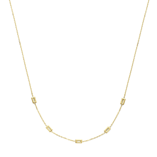 14krt gouden collier famtasie 43 cm (B0261) - 620621