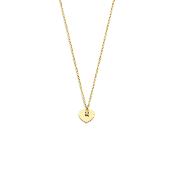 14krt gouden collier hartje zirkonia 40-42-44 cm - 620631