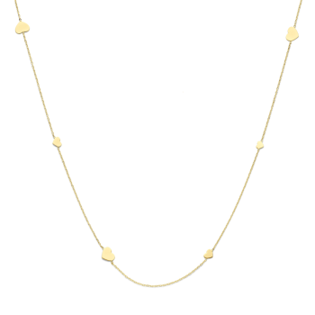 14krt gouden collier hartjes 76-78-80cm - 620632
