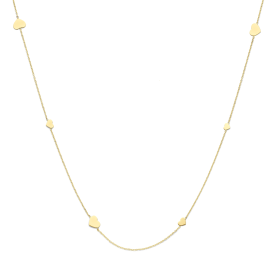 14krt gouden collier hartjes 76-78-80cm - 620632 14krt gouden collier hartjes 76-78-80cm - 620632