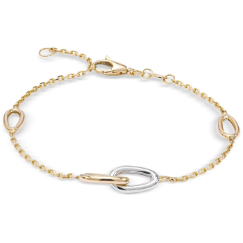 Monzario 14krt bicolor gouden armband 19cm - 620721