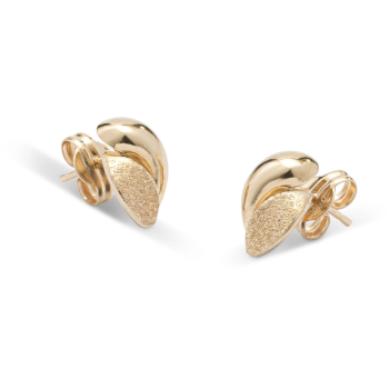Monzario 14krt gouden oorknoppen poly/mat - 620722