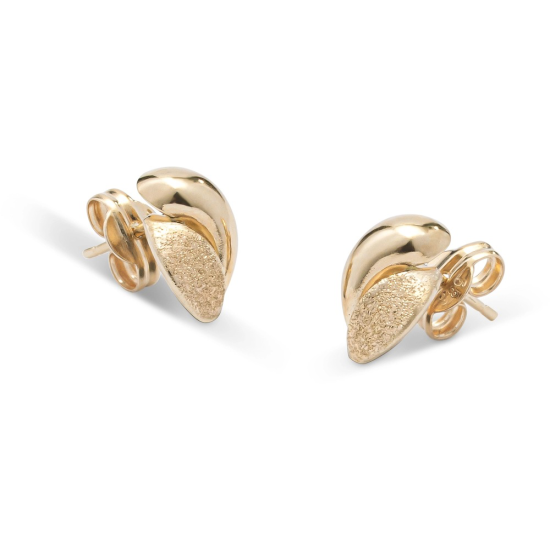 Monzario 14krt gouden oorknoppen poly/mat - 620722