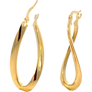 Monzario 14krt gouden creolen 16x34mm - 620723