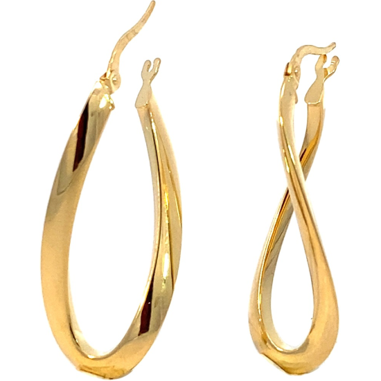 Monzario 14krt gouden creolen 16x34mm - 620723