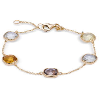 Monzario 14krt gouden armband Multicolor 19cm - 620729