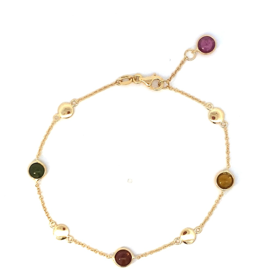 Monzario 14krt gouden armband Toermalijn 19cm - 620730