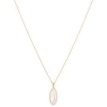 Monzario 14krt gouden collier met parelmoer hanger 14cm - 620731