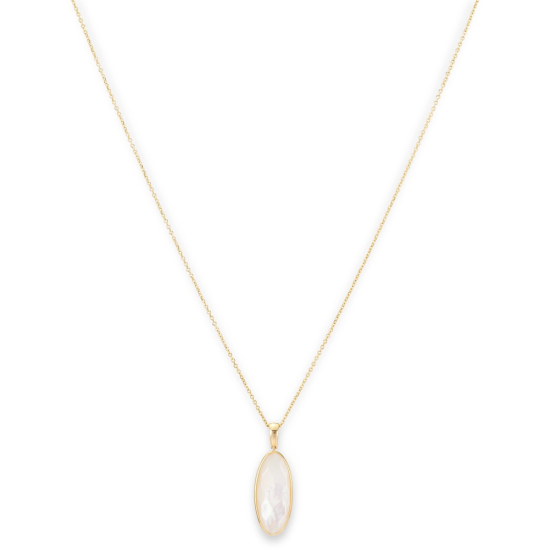 Monzario 14krt gouden collier met parelmoer hanger 14cm - 620731