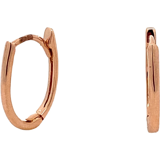 Monzario 14krt roodgouden creolen U-model 1.8x15.5mm - 620734