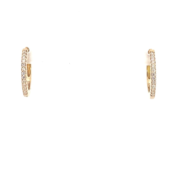 Monzario 14krt gouden creolen 1.5x15mm met diamant 0.13crt W/SI - 620738