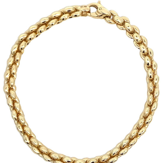 Monzario 14krt gouden armband 6mm 20cm - 620741