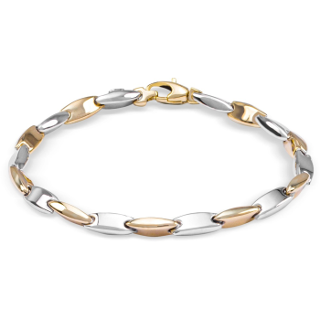 Monzario 14krt bicolor gouden armband 5mm 19cm - 620750