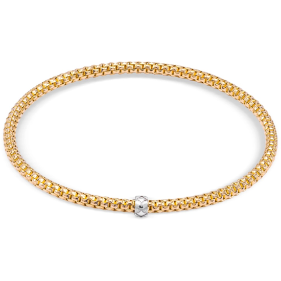 Monzario 18krt gouden armband rekbaar 3mm 19cm 58mm - 620875