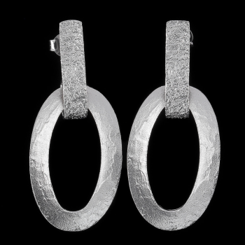 Sanjoya Oorbellen Schakel mat zilver - 620918