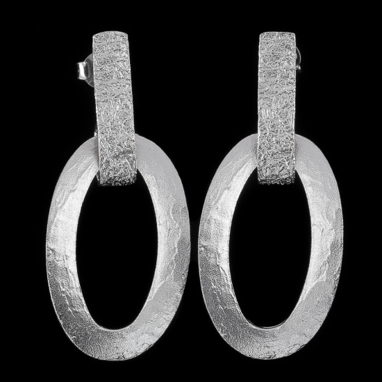 Sanjoya Oorbellen Schakel mat zilver - 620918