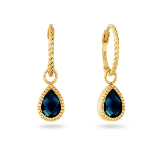 Jackie 14krt gouden oorbellen Amstel London Blue JKE26.617 - 620942