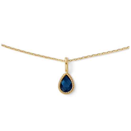 Jackie 14krt gouden collier Amstel London Blue Topaas JKN26.617 - 620943