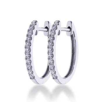 14krt witgouden creolen met diamant 22-0.21crt H SI - 620961