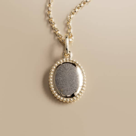 Touche by Bas Verdonk 14krt gouden ashanger ovaal met parelrand - 620973