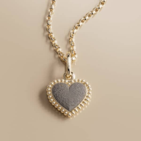 Touche by Bas Verdonk 14krt gouden ashanger hart met parelrand - 620974
