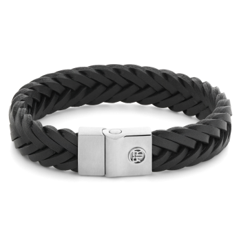 Rebel & Rose Jewelry Bracelet Full Metal Premium Braided 12mm Black M0052-S - 621008 Rebel & Rose Jewelry Bracelet Full Metal Premium Braided 12mm Black M0052-S - 621008