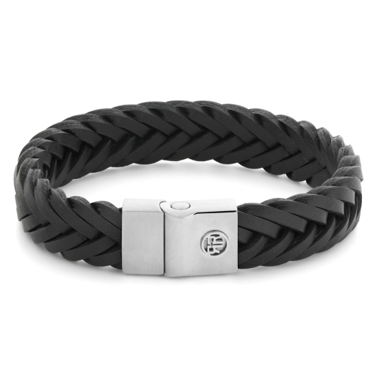 Rebel & Rose Jewelry Bracelet Full Metal Premium Braided 12mm Black M0052-S - 621008