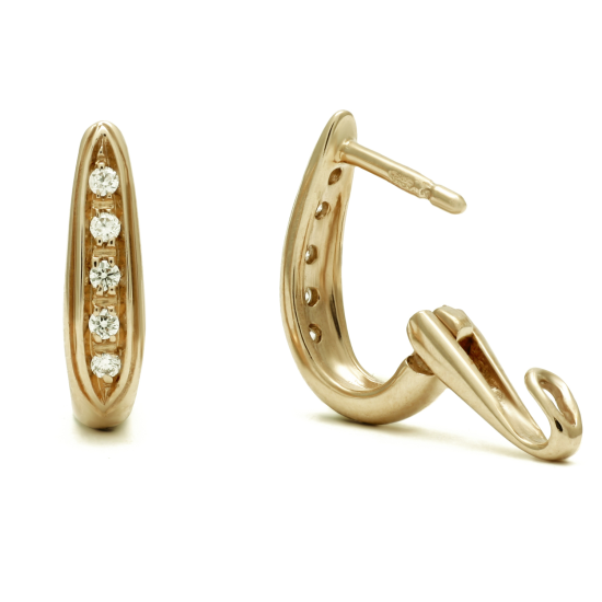 14krt gouden creolen met diamant 0.075crt - 621032 14krt gouden creolen met diamant 0.075crt - 621032