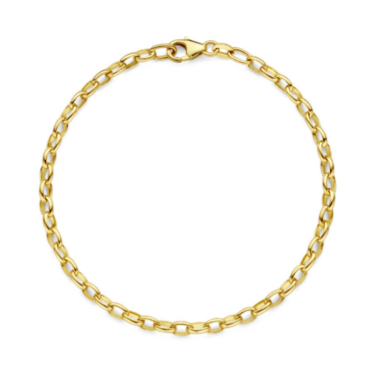 Minioro 14krt gouden armband schakel BIG 18cm, 3.5mm massief - 621042