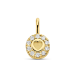 Minioro 14krt gouden Hanger Initiaal Halo J met diamant 0.05cty H/VS - 621047